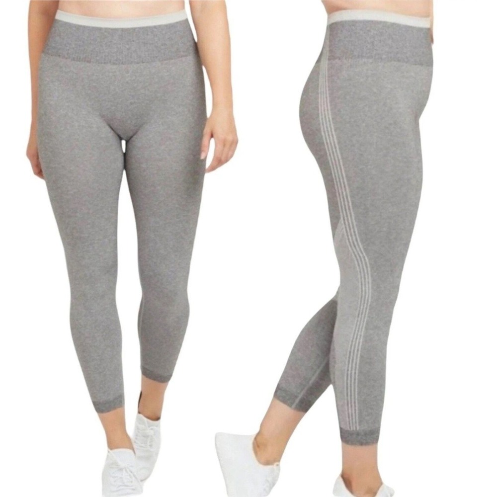 NWT Spanx Women's Seamless Sculpt Spacedye Cloudy Grey Yoga Leggings Medium